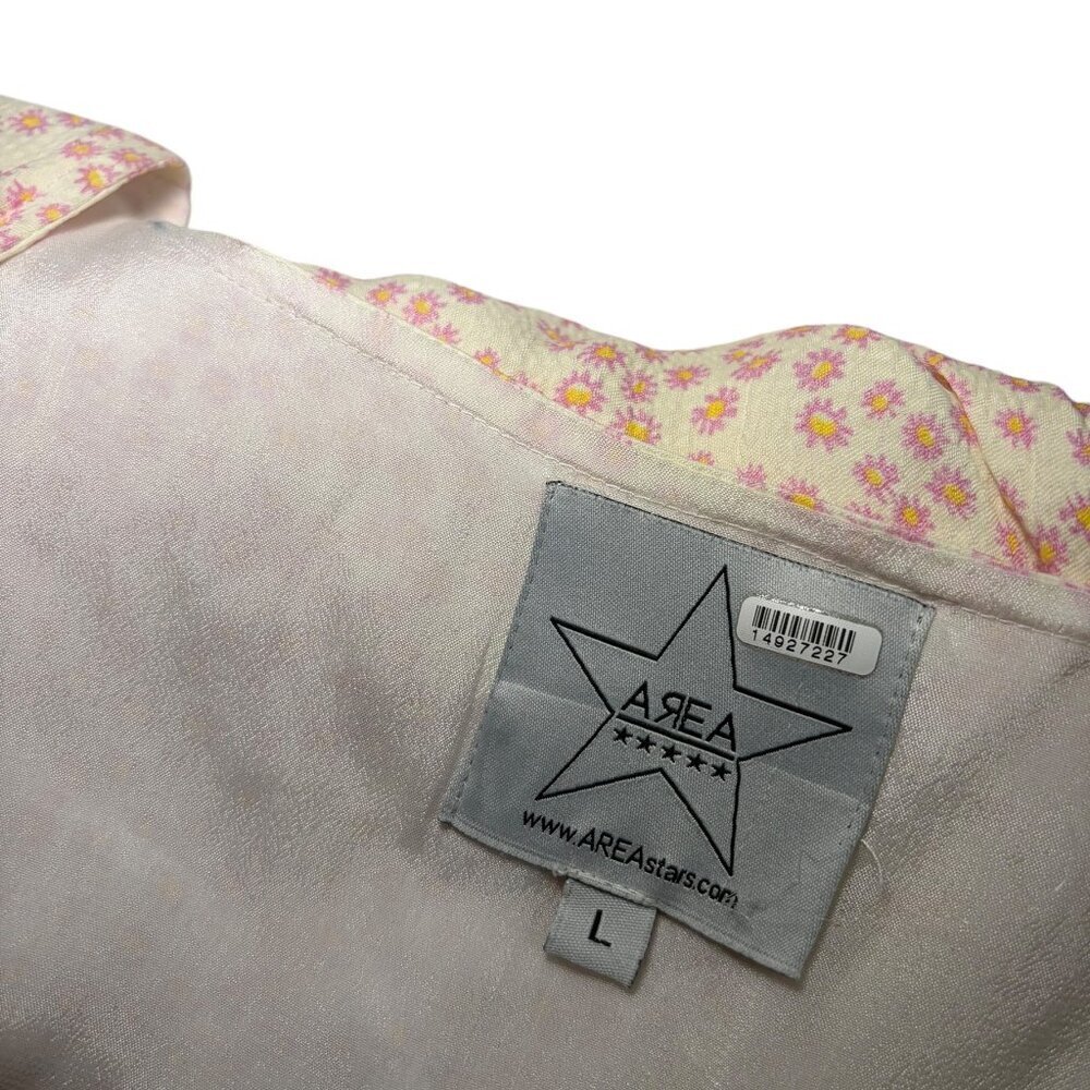 Area Stars Amalia Pink Floral Smocked Mini Dress Size Large - Picture 7 of 7